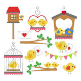 Love birds set of machine embroidery designs by sweetstitchdesign.com