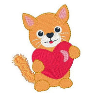 Valentine kitten machine embroidery designs by sweetstitchdesign.com