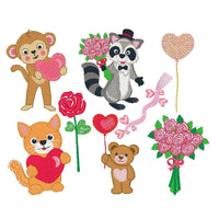 Valentine animals machine embroidery designs by sweetstitchdesign.com