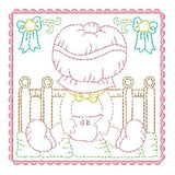 Sunbonnet baby block machine embroidery design by sweetstitchdesign.com