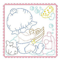 Sunbonnet baby block machine embroidery design by sweetstitchdesign.com