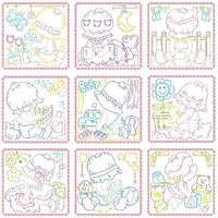 Sunbonnet baby block machine embroidery designs by sweetstitchdesign.com