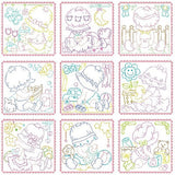 Sunbonnet baby block machine embroidery designs by sweetstitchdesign.com