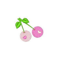 Mini fill stitch cherry machine embroidery design by sweetstitchdesign.com