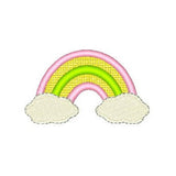 Rainbow machine embroidery design by sweetstitchdesign.com