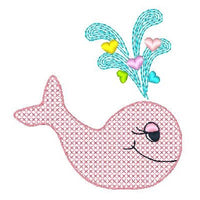 Cross stitch whale machine embroidery design by sweetstitchdesign.com