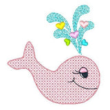 Cute cross stitch whale machine embroidery design by sweetstitchdesign.com