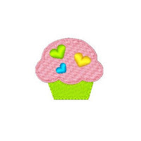 Mini fill stitch cupcake machine embroidery design by sweetstitchdesign.com