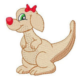 Baby kangaroo machine embroidery design by sweetstitchdesign.com