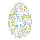 Easter egg machine embroidery design by sweetstitchdesign.com