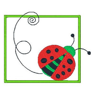 Ladybug applique machine embroidery design by sweetstitchdesign.com