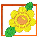 Garden Flower applique machine embroidery design by sweetstitchdesign.com