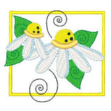 Garden Flower applique machine embroidery design by sweetstitchdesign.com