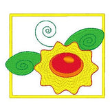 Garden Flower applique machine embroidery design by sweetstitchdesign.com