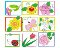 Garden flowers set machine embroidery designs by sweetstitchdesign.com