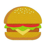 Hamburger machine embroidery design by sweetstitchdesign.com