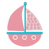 Sailboat machine embroidery design by sweetstitchdesign.com