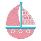 Sailboat machine embroidery design by sweetstitchdesign.com