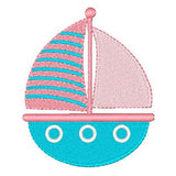 Sailboat machine embroidery design by sweetstitchdesign.com