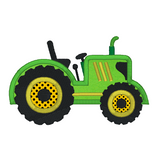 Green Tractor applique machine embroidery design by sweetstitchdesign.com