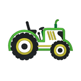 Green Tractor applique machine embroidery design by sweetstitchdesign.com