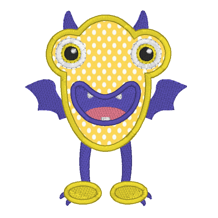 Monster applique machine embroidery design by sweetstitchdesign.com