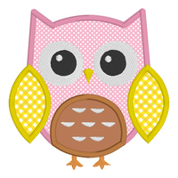 Baby owl applique machine embroidery design by sweetstitchdesign.com