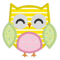 Baby owl applique machine embroidery design by sweetstitchdesign.com