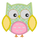 Baby owl applique machine embroidery design by sweetstitchdesign.com