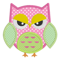 Baby owl applique machine embroidery design by sweetstitchdesign.com