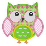 Baby owl applique machine embroidery design by sweetstitchdesign.com