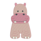 Baby hippo machine embroidery design by sweetstitchdesign.com