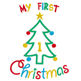 My 1st Christmas applique machine embroidery design by sweetstitchdesign.com