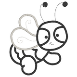 Bee applique machine embroidery design by sweetstitchdesign.com