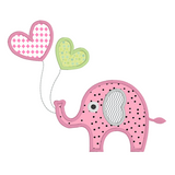 Baby elephant applique machine embroidery design by sweetstitchdesign.com