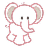 Baby elephant applique machine embroidery design by sweetstitchdesign.com