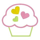 Cupcake applique machine embroidery design by sweetstitchdesign.com