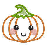 Halloween Kawaii pumpkin applique machine embroidery design by sweetstitchdesign.com