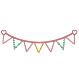 Applique bunting machine embroidery design by sweetstitchdesign.com