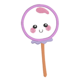 Kawaii lollipop applique machine embroidery design by sweetstitchdesign.com