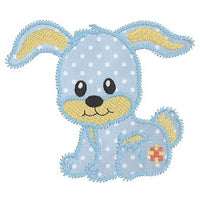 Cute bunny applique machine embroidery design by sweetstitchdesign.com