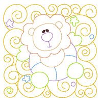 Baby quilt block linework machine embroidery design by sweetstitchdesign.com