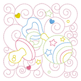 Baby quilt block linework machine embroidery design by sweetstitchdesign.com