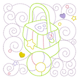 Baby quilt block linework machine embroidery design by sweetstitchdesign.com