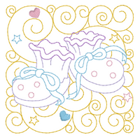 Baby quilt block linework machine embroidery design by sweetstitchdesign.com