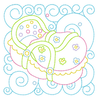 Baby quilt block linework machine embroidery design by sweetstitchdesign.com