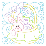 Baby quilt block linework machine embroidery design by sweetstitchdesign.com