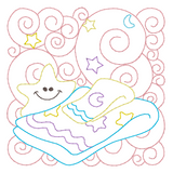 Baby quilt block linework machine embroidery design by sweetstitchdesign.com