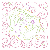 Baby quilt block linework machine embroidery design by sweetstitchdesign.com