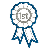 1st place blue ribbon applique machine embroidery design by sweetstitchdesign.com